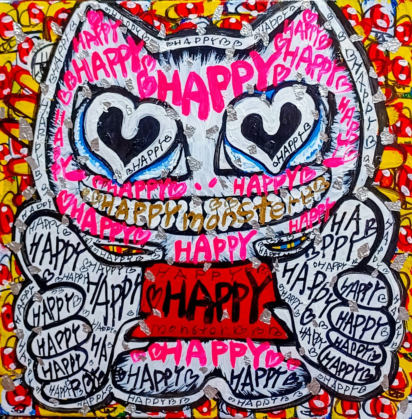 ハッピーモンスター白ネコ