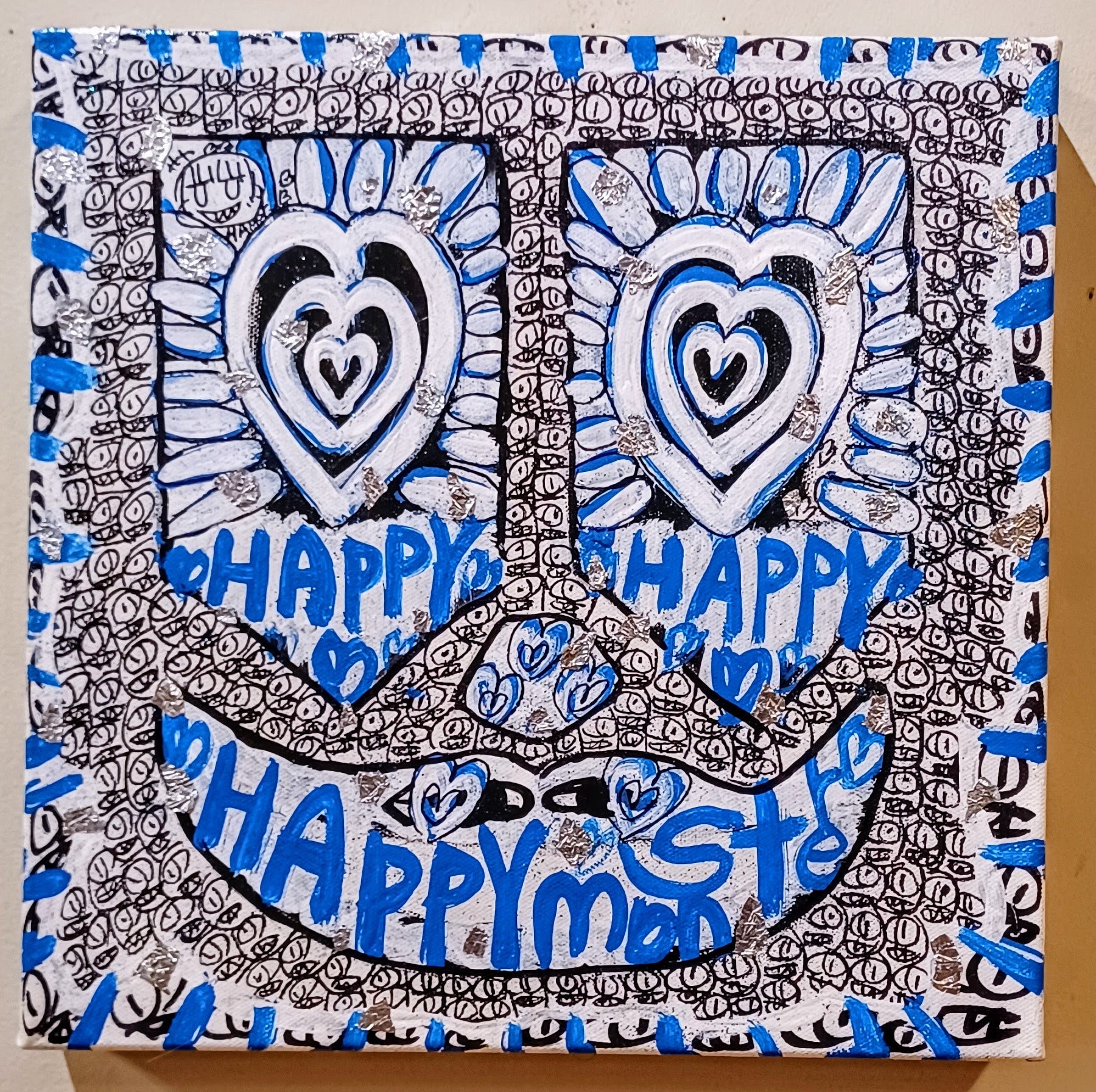 ハッピーモンスター白黒ブルー